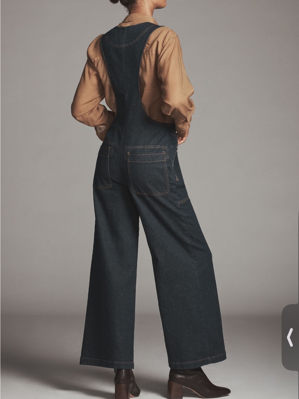 Maeve Dark Indigo Denim Overalls with Contrast Stitching NWT - Picture 4 of 4